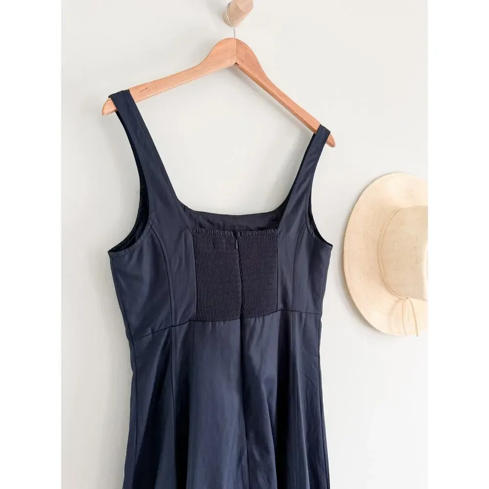 Madewell | NWT The Rylee Midi Dress Classic Navy Blue Sleeveless | Sz 10 - Picture 10 of 12